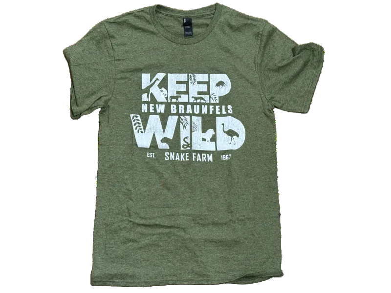 Keep New Braunfels Wild Tee - Olive Green