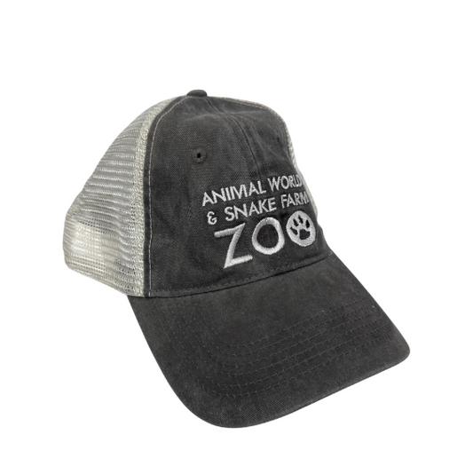 Charcoal Trucker Mesh Cap - White